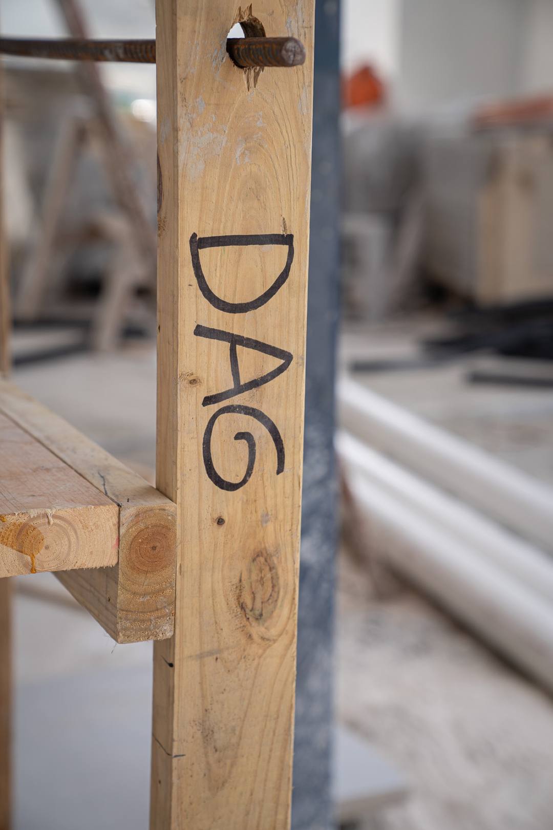 Stamped lumber on a DAG job site